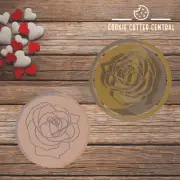 Rose Cookie Cutter and Embosser - 6.5cm Round