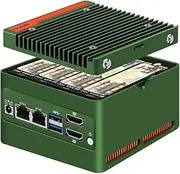 4 Bay NAS Mini PC N100, 4 x NVMe Micro NAS Server for Home Desktop Computer, Dual i226-V 2.5GbE LAN Small NAS PC with USB3.2, Support WiFi7/BT5.4, DDR5 16GB RAM 128GB SSD