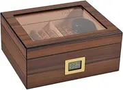 CIGAROL Spanish Cedar Cigar Humidor Box – Desktop Cigar Storage with Precision Seal & Breathable Aging System, Holds 30+ Cigars