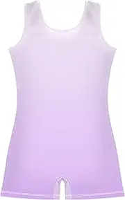 [GAIGEO] Magnolia Mauve Gradient Ombre Toddler Gymnastics Leotards for Girl Unitard Unitard Ballet Dance Shorts 2-3t