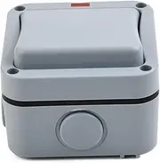 Switch IP66 Rated, 20 Amp, Grey, Outdoor Waterproof Switch,Waterproof IP66 Outdoor Garden Weatherproof Single Light