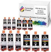 Cartridge Planet 12 Pack (6BK,6C) Compatible Ink for Canon PGI-35BK CLI-36C PGI35BK CLI36C for Canon IP100 IP110 TR150