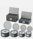 Woffit China Storage Containers - 6 Pack Quilted Dinnerware & Stemware Set Gray