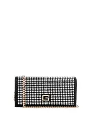 GUESS Women's Black Gilded Glamour Crossbody Clutch