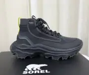 NIB SOREL Kinetic Breakthru Venture Mid Waterproof Sneaker US 8/EUR 39 Black Jet