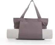 Xiao Hua Yoga Pilates Mat Bag Basic Canvas Tote with Mat Carrier Pocket（Grey）