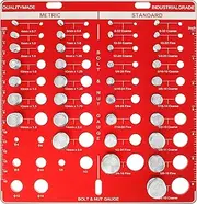 Nut and Bolt Thread Checker, Thread Identifier Gauge, Aluminum Alloy 34 Nut and Bolt Measuring Tool, Precise Inch and Metric Screw Size and Thread Gauge Standard Measuring Tool for Nuts Bolts Screws