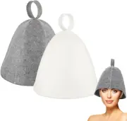 Zosylala 2-Pack Wool Sauna Hats - Heat Insulating Sauna Caps for Men and Women,
