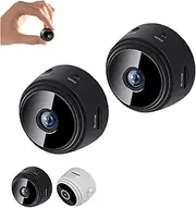 Secret Scope Camera, Magnetic Mini Security Cameras, 1080p HD Wireless Magnetic Security Camera with Audio/Video, with Night Vision & Weatherproof Function (Black,2PCS)