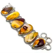 Mookaite - Australia Gemstone 925 Sterling Silver Handmade Bracelet 7.99" B117-2