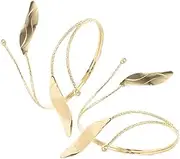 HAMPPLIES 2pcs Curtain Tie Backs: Metal Creative Curtain Buckles - Leaf Drapery Tiebacks - Nordic Style Drape Holder for Home Hotel Office