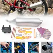 Bicycle Turbo Spoke Exhaust Pipe System Motorcycle Sounds Bike Engine Silver