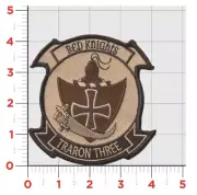 NAVY VT-3 RED KNIGHTS SQUADRON DESERT TAN HOOK & LOOP EMBROIDERED PATCH