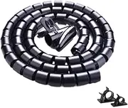 10 Meters Cable Spiral Wire Wrapping Tube, CBStore, Cable Protection Bundle Management Sleeves (Black 16mm)