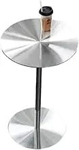 Round Side Table Dining Table, Kitchen Round Stainless Steel Breakfast Bar Table, Heigh Counter Pub Table Sturdy Base Bistro Table for Events or Home Use(60x75cm/2.0x2.5ft)