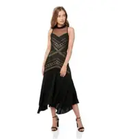 Cooper St Women's black Ana Lace Contrast Midi DressNWT- 8 -STUNNING rrp $189