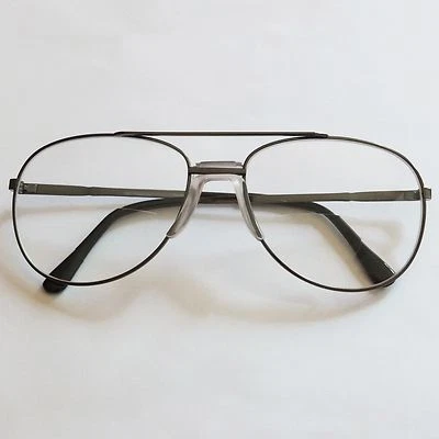 Aviator Large Bifocal Reading Glasses Men's Steel Gray Metal Frame +1.75 Power