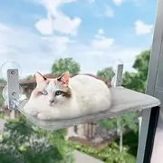 Cordless Window Perch Cat Hammock, Large Window Beds With 4 Suction Cups & Solid Metal Frame, Foldable Seat for Indoor Cats (Medium)