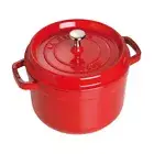 Staub Round Cocotte - 24cm Cherry Red