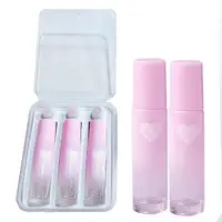 在飛比找momo購物網優惠-【野思】3入硬盒組 粉紅愛心玻璃滾珠瓶組 精油瓶(10ml+