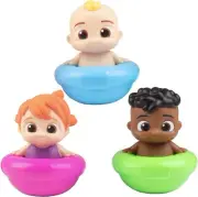 CoComelon Bath & Pool Water Toys 3pc Set-JJ, Cody & YoYo Floating Bobble Figures