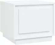 [vidaXL] Elegant Coffee Table, White, Engineered Wood, Easy Assembly, 51x50x44 cm, Ample Storage Space with Door, Ideal for Living Room