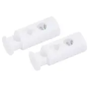 Spring Cord Locks 6pcs Plastic Double Hole Clips Stopper Toggle Rope End White