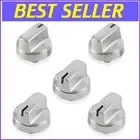 Easy Install 5-Pack Stainless Steel Stove Knobs for GE Cooktops & Ranges