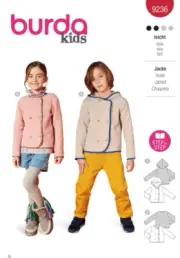 Burda 9236 Kids Jacket Sewing Pattern Boys & Girls Sizes 4-11 NEW! Uncut ~