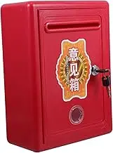Angoily Lockable Wall Mounted Mailbox with Retro Design Donation and Suggestion Box for Secure Document Storage for Businesses and Organizations