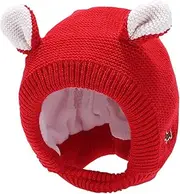 [RYZGOJV] Kids Winter Hat Knitted Hat, Unisex Kids Toddler Children Hat with Neck Straw Cute Warm Keep Cap Kids Gift Rabbit-Red, Multicolor, One Size