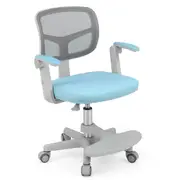 Giantex Swivel Kids Desk Chair Children Study Chair w/Adjustable Height Mesh Computer Chair Blue
