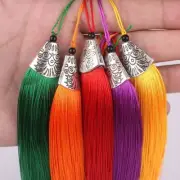 2pcs Tassel Fringe Trim Silk Fabric DIY Pendant Tassel Decoration Accessories