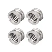 1/4" Female To 3/8" Male Threaded Screw Adapter For Microphone Stand 4pcs