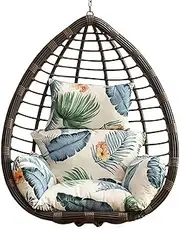 Outdoor Indoor Hanging Chair Cushion,Washable Hanging Basket Chair Cushion, Soft Egg Swing Seat Cushion, Cushions for Hanging Basket Egg Chair with Headrest, (Color : A)