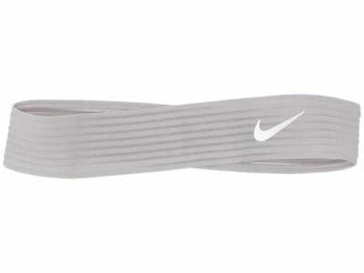 Unisex Adult Nike Novelty Ribbed Swoosh Logo Headband Grey Gray White