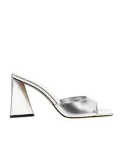 The Attico Devon Square-Toe Metallic Mules 36,37 White