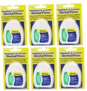 6 X PIKSTERS IMPLANT & CROWN DENTAL FLOSS 30m (Oral & Dental Hygiene)