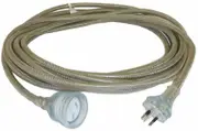 Amplec EL2010AMB - Braided Ext.lead - 10AMP 20m Moulded Plug & Socket