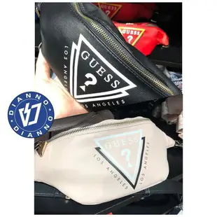 帝安諾-實體店面 現貨GUESS Guess LOGO腰包 字母 倒三角 胸包 金屬扣環 側背包 黑 粉紅色 白色 男女【APP下單享4%點數】