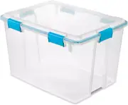 80 Qt Gasket Box, Stackable Storage Bin with Latching Lid and Tight Seal, Plasti