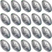 Egg Sinkers Bullet Fishing Weights Oval Shaped with Plastic Core Slip Sinkers for Catfish Fishing Casting Saltwater and Freshwater 1/5oz to 2oz