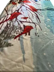 NATIONAL WILDLIFE FEDERATION CARDINAL BIRDS FLEECE LIGHT BLANKET