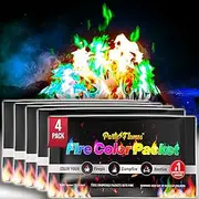 Fire Color Changing Packets Fire Pit (4 Pack) - Perfect for Any Campfire, Bonfire & Outdoor Fireplaces - Perfect Magic Cosmic Mystical Campfire Accessories - Camping Games