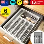 6 Compartment Cutlery Organiser Kitchen Drawer Spoon Tray Insert Cabinet Box