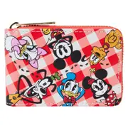 Mickey & Friends Faux Leather Picnic Accordion Zip Closure Wallet 4.25x2.75in