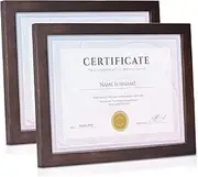 Picture Frames 8.5x11 Certificate Frames Diploma Frame with Stand Rustic Wood Document Frames with High Definition Glass for Wall or Tabletop Display Set of 2 Vintage Walnut