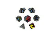 LPG Dice RPG Set Inscripted Dragon Rainbow