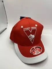 Team AFL Footy Kids Boys Youths Logo Cap Red And White Football Sydney Swans