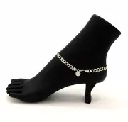 10" ITALIAN CUBAN LINK CHAIN 6mm CUBIC ZIRCONIA ANKLET BRACELET 14K GOLD PLATED